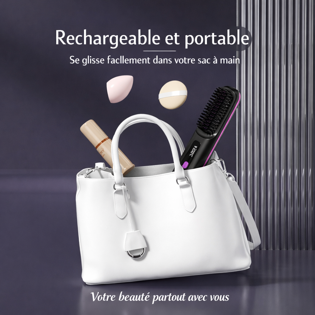 Brosse Lissante Sans Fil 2-en-1 Rechargeable