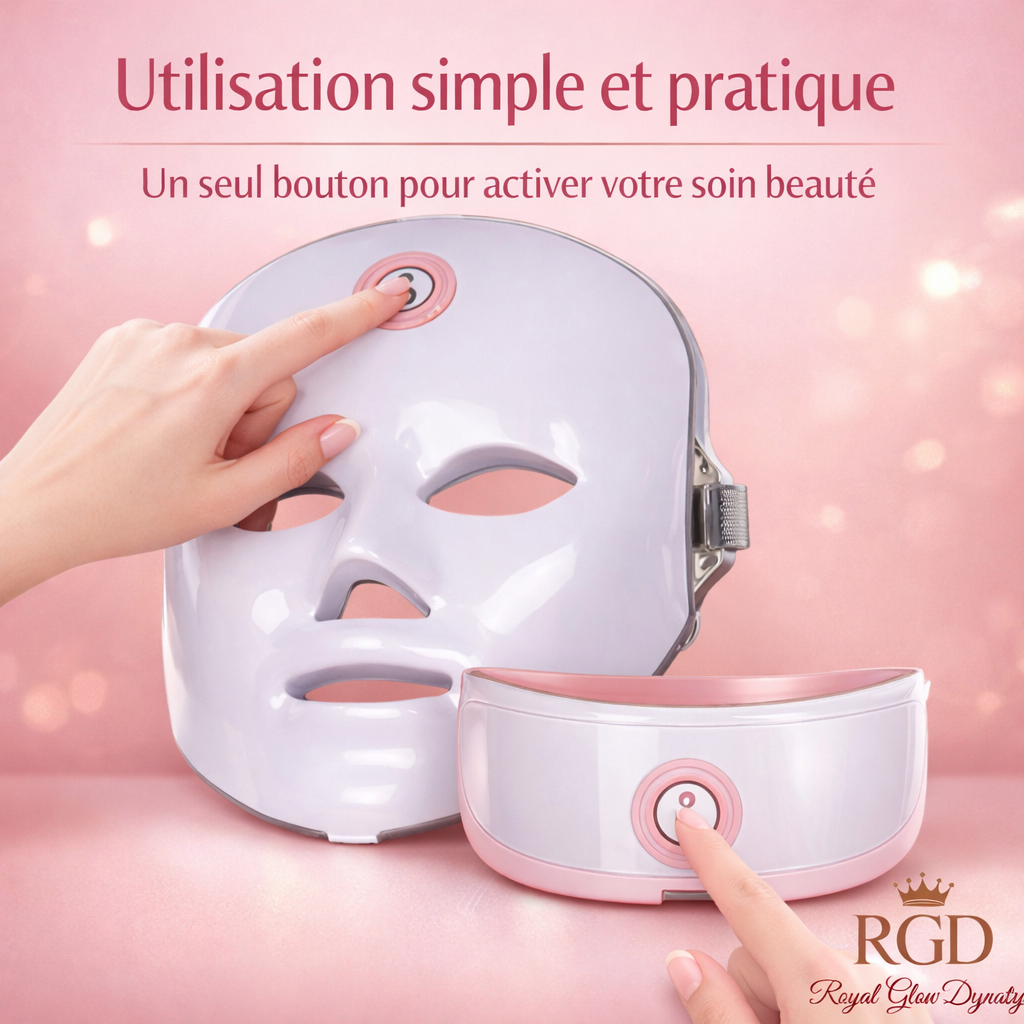 Masque LED Visage Multicolore – Appareil de Beauté Photon Rechargeable
